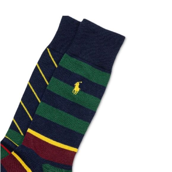 Polo by Ralph Lauren Men's Mismatch Stripes Crew Socks - Multi, Size 10-13, NWT - Picture 3 of 7